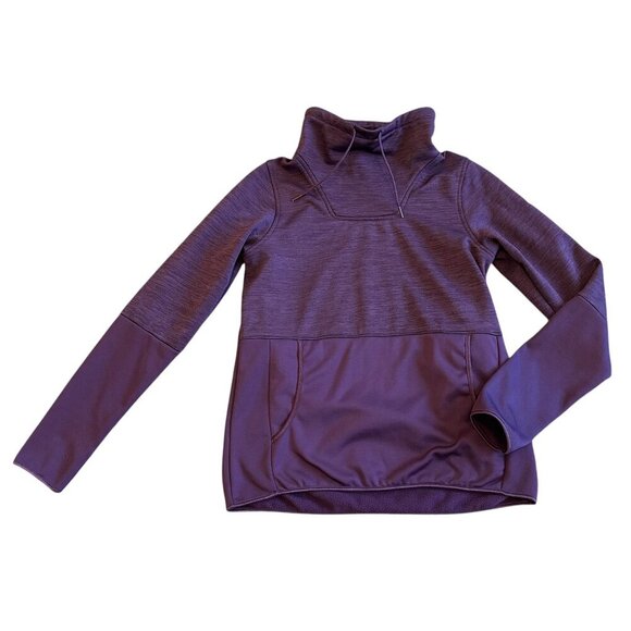 Columbia Purple Pullover Sweater Drawstring Neck Front Pockets Stretch Size XS - Picture 1 of 12
